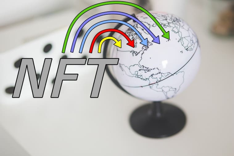 NFTと地球儀の画像