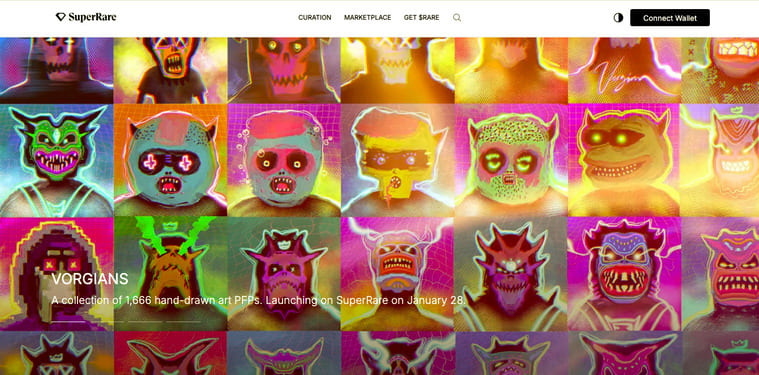 SuperRareの公式サイト画像
