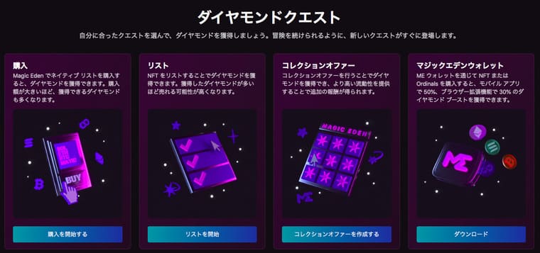 Magic Eden Rewardsの公式ページ画像