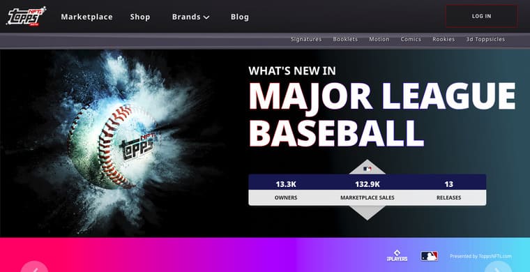 Topps MLB NFTの公式サイト画像