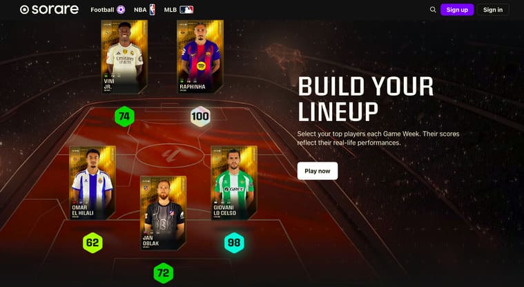 Sorare公式サイト画像