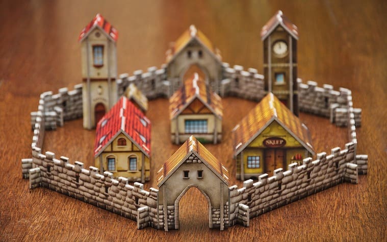 区画分けされた土地の画像