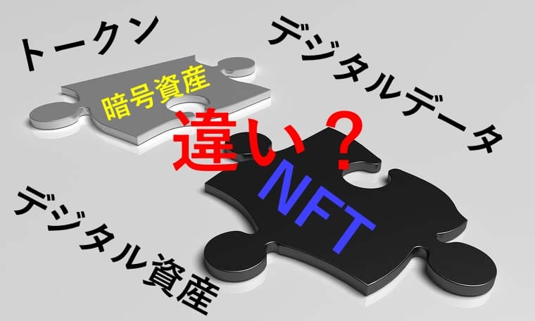 暗号資産とNFTの違いのイラスト画像