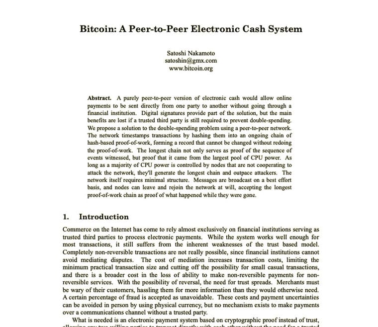 Bitcoin: A Peer-to-Peer Electronic Cash Systemの画像