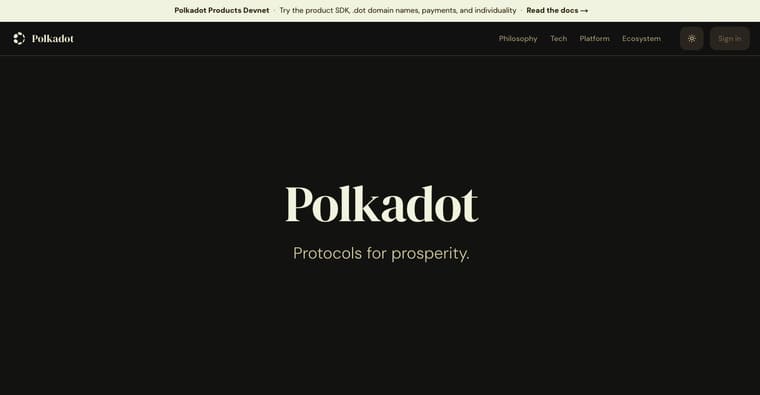 Polkadot(ポルカドット)の公式サイト画像